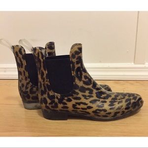 J. Crew Leopard Rain Boots